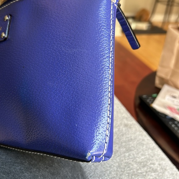 Kate Spade Purse/Handbag CERULEAN BLUE Leather w/Gold Chain Strap w/Leather - Picture 13 of 14
